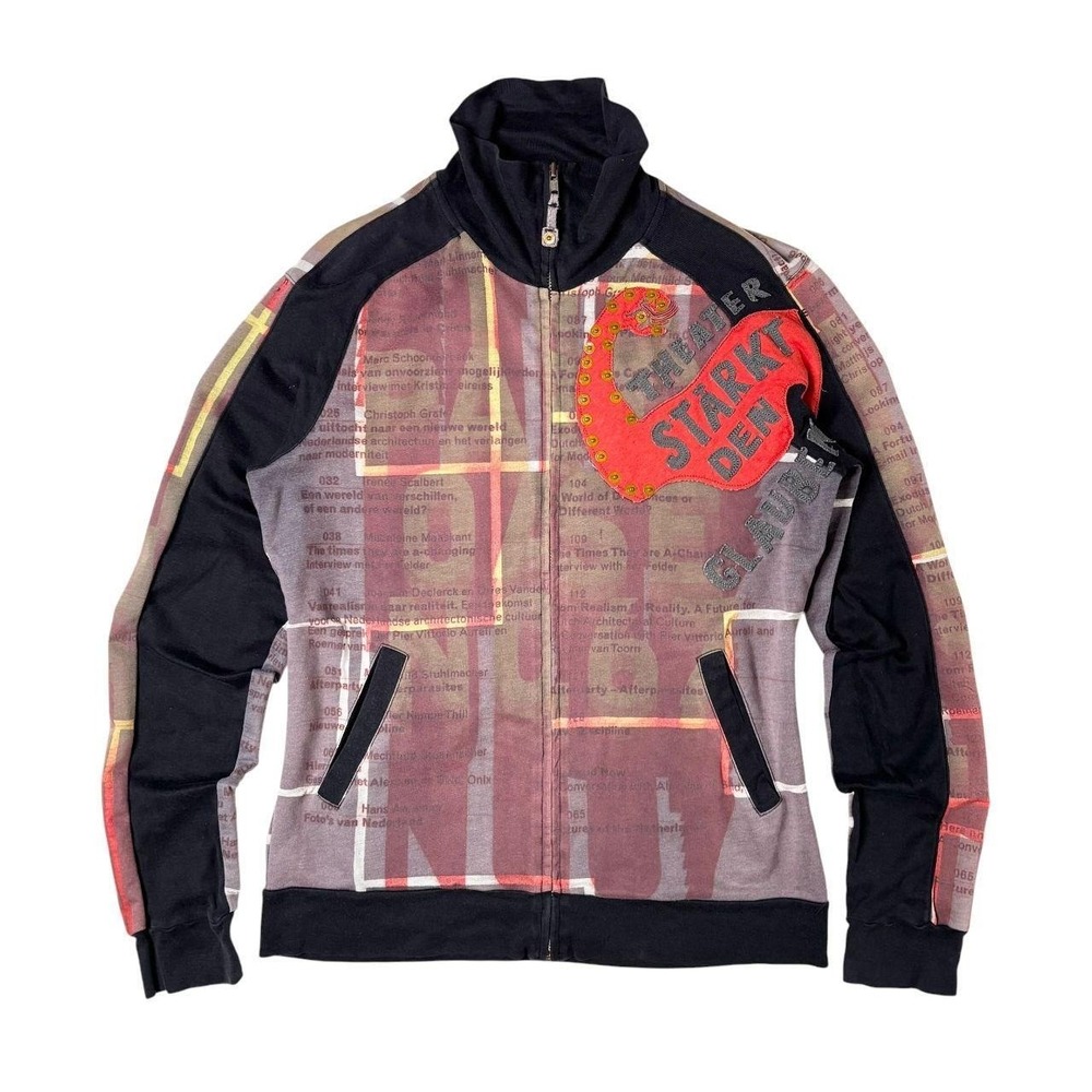 Custo Barcelona graphic mock neck zip up jacket